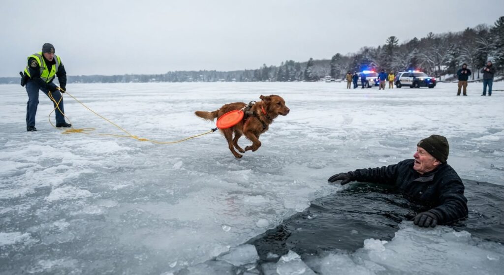He Fell Through the Ice. His Dog Became the Rescue Line