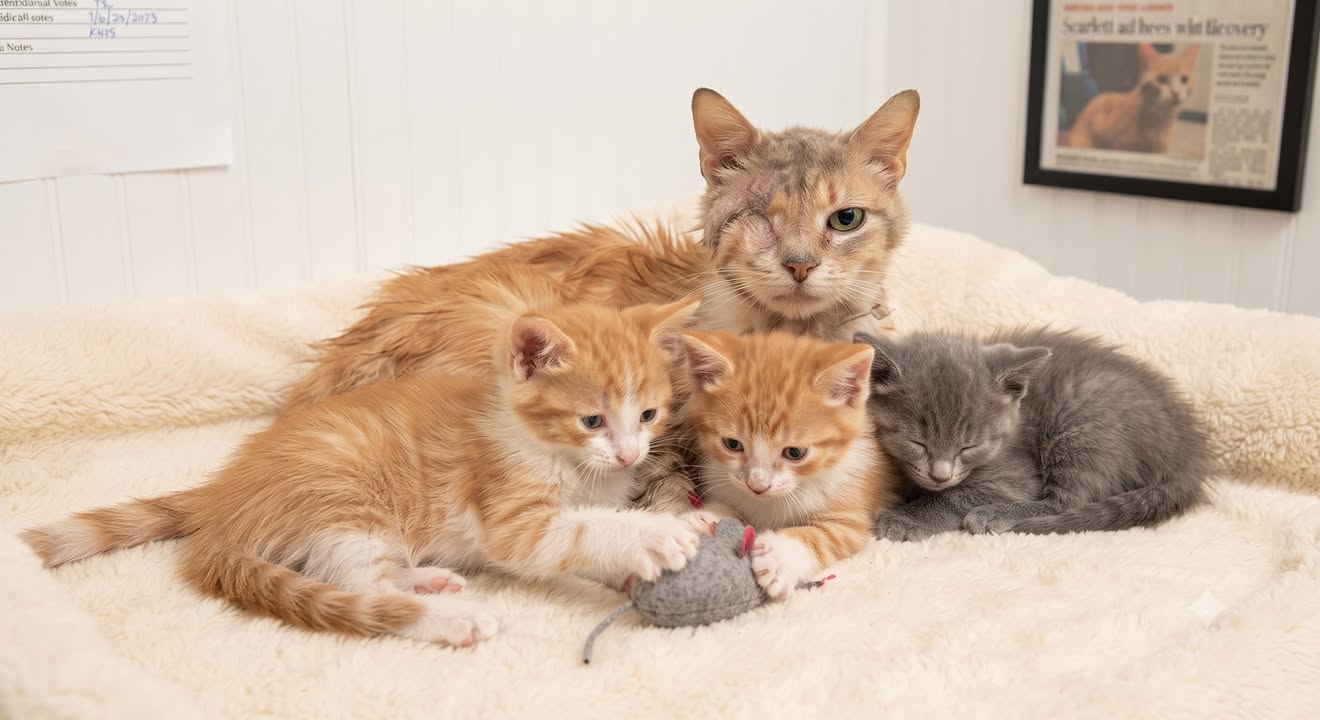 The Mother Cat Who Ran Into a Burning Building Five Times