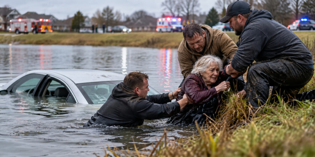 A 90-Year-Old Driver Was Trapped in a Sinking Car. Three Strangers Went Into the Water.