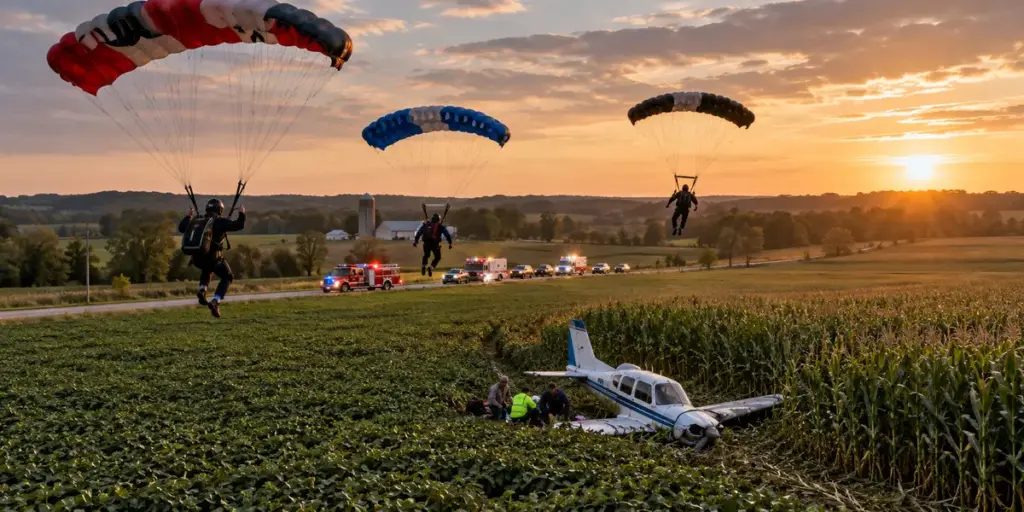 They Saw a Plane Crash 3,000 Feet Below. Three Skydivers Jumped Straight Toward It.