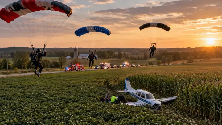 They Saw a Plane Crash 3,000 Feet Below. Three Skydivers Jumped Straight Toward It.